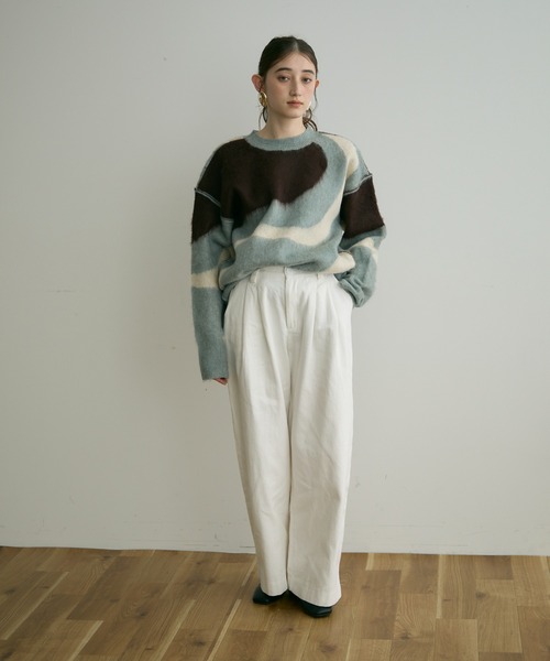 Crisp（クリスプ）の「【ZOZO限定】２タックツイルワイドパンツ（チノパンツ・レディース・ホワイト/ナチュラル・S）」の3枚目の写真