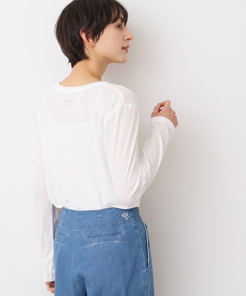 Dessin（デッサン）の「◆【洗える】クルーネックシースルーロンT（Tシャツ/カットソー・レディース・ブラック/ピンク/ホワイト・02）」の4枚目の写真