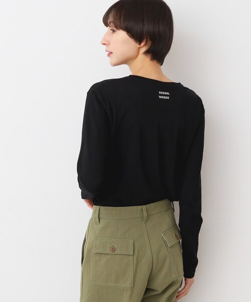 Dessin（デッサン）の「◆【洗える】クルーネックシースルーロンT（Tシャツ/カットソー・レディース・ブラック/ピンク/ホワイト・02）」の8枚目の写真