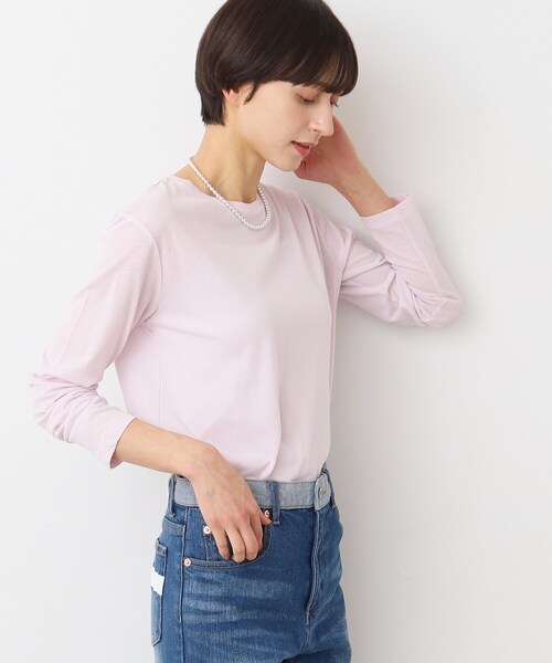 Dessin（デッサン）の「◆【洗える】クルーネックシースルーロンT（Tシャツ/カットソー・レディース・ブラック/ピンク/ホワイト・02）」の12枚目の写真