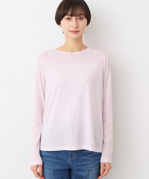 Dessin（デッサン）の「◆【洗える】クルーネックシースルーロンT（Tシャツ/カットソー・レディース・ブラック/ピンク/ホワイト・02）」の16枚目の写真