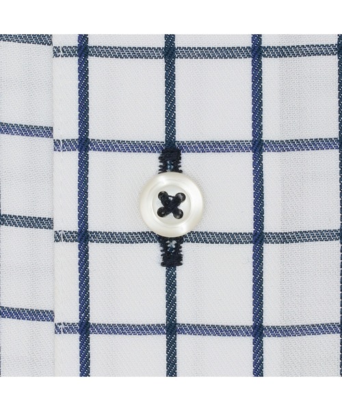 TOKYO SHIRTS（トウキョウシャツ）の「透け防止 形態安定ノーアイロン ボタンダウン 長袖ビジネスワイシャツ（ビジネスシャツ・メンズ・ネイビー・首回り37cm-裄丈80cm/首回り39cm-裄丈80cm/首回り39cm-裄丈84cm/首回り41cm-裄丈82cm/首回り41cm-裄丈86cm/首回り42cm-裄丈82cm/首回り42cm-裄丈86cm/首回り43cm-裄丈82cm/首回り43cm-裄丈86cm/首回り37cm-裄丈84cm）」の4枚目の写真