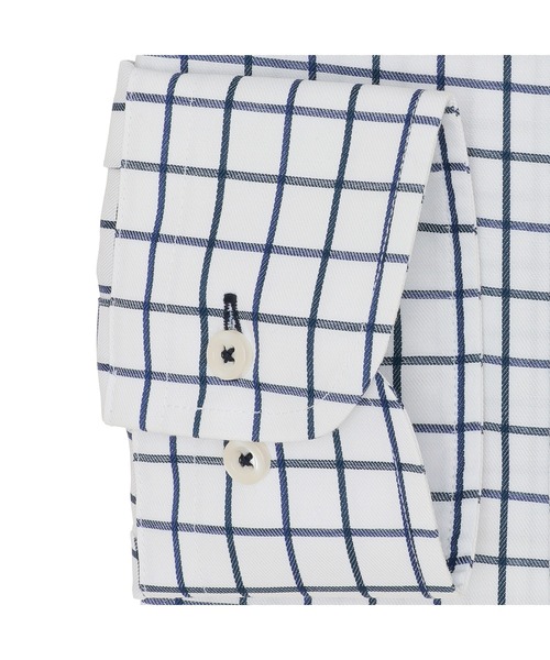 TOKYO SHIRTS（トウキョウシャツ）の「透け防止 形態安定ノーアイロン ボタンダウン 長袖ビジネスワイシャツ（ビジネスシャツ・メンズ・ネイビー・首回り37cm-裄丈80cm/首回り39cm-裄丈80cm/首回り39cm-裄丈84cm/首回り41cm-裄丈82cm/首回り41cm-裄丈86cm/首回り42cm-裄丈82cm/首回り42cm-裄丈86cm/首回り43cm-裄丈82cm/首回り43cm-裄丈86cm/首回り37cm-裄丈84cm）」の3枚目の写真