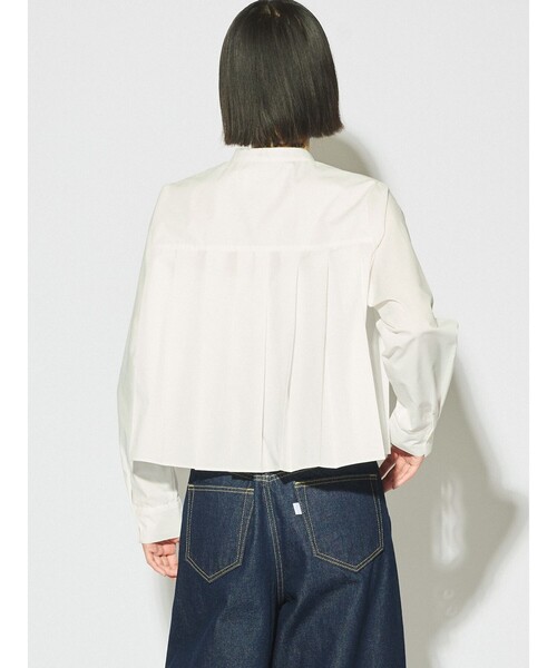 MIDIUMISOLID(ミディウミソリッド)の「MIDIUMISOLID for Ladies スタンドカラープリーツシャツ(シャツ/ブラウス・レディース・オフホワイト/ライトブルー/ブラック・FREE)」の10枚目の写真