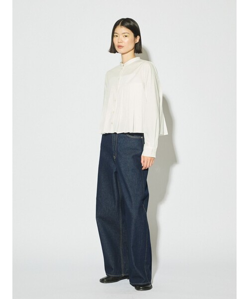 MIDIUMISOLID(ミディウミソリッド)の「MIDIUMISOLID for Ladies スタンドカラープリーツシャツ(シャツ/ブラウス・レディース・オフホワイト/ライトブルー/ブラック・FREE)」の13枚目の写真