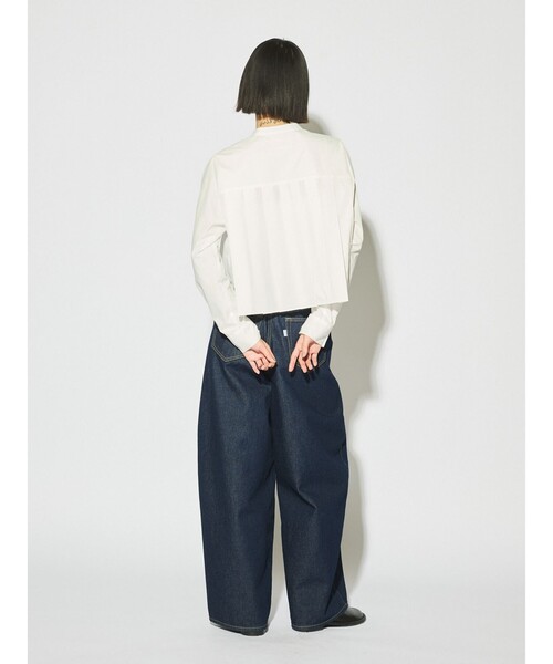 MIDIUMISOLID(ミディウミソリッド)の「MIDIUMISOLID for Ladies スタンドカラープリーツシャツ(シャツ/ブラウス・レディース・オフホワイト/ライトブルー/ブラック・FREE)」の15枚目の写真