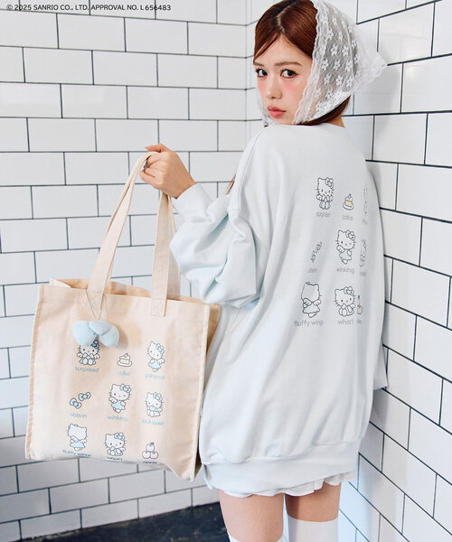 sanrio（サンリオ）の「HELLO KITTY トートバッグ（トートバッグ・レディース・ピンク/サックスブルー・FREE）」の4枚目の写真