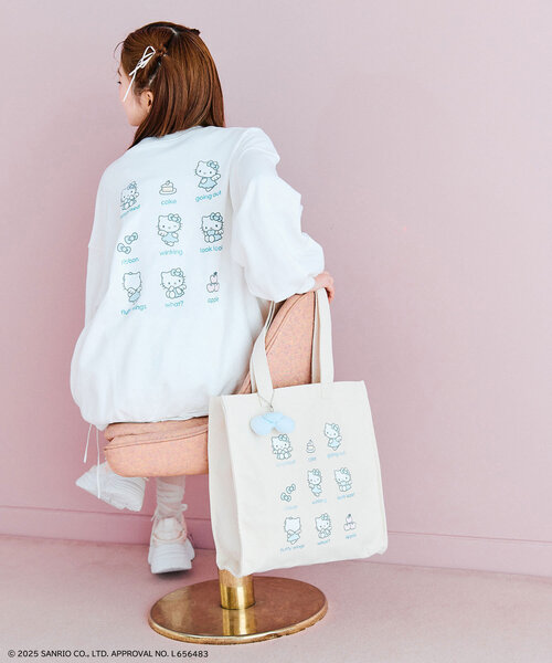 sanrio（サンリオ）の「HELLO KITTY トートバッグ（トートバッグ・レディース・ピンク/サックスブルー・FREE）」の8枚目の写真