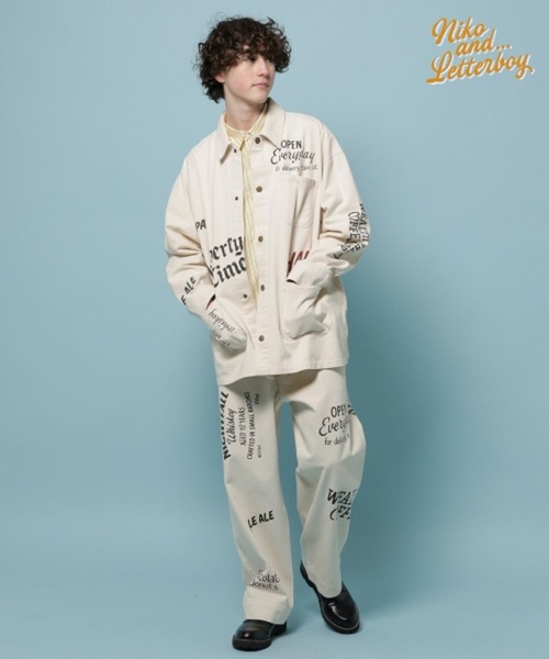 niko and...（ニコアンド）の「【LETTERBOY(レターボーイ)】コラボ落書きプリントブルゾン（ブルゾン・メンズ・ブラウン/ナチュラル・MEDIUM/LARGE）」の8枚目の写真