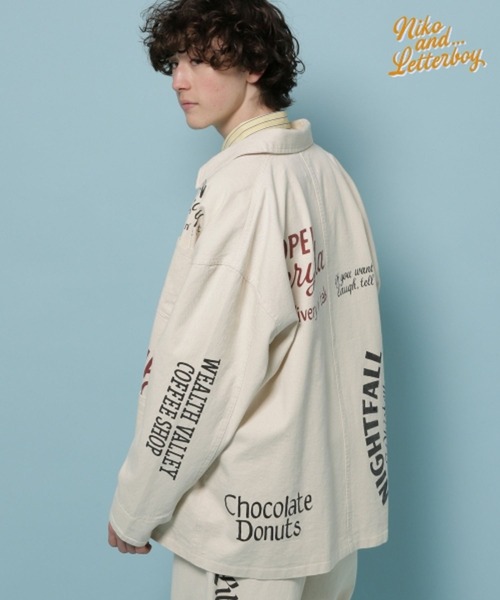 niko and...（ニコアンド）の「【LETTERBOY(レターボーイ)】コラボ落書きプリントブルゾン（ブルゾン・メンズ・ブラウン/ナチュラル・MEDIUM/LARGE）」の12枚目の写真