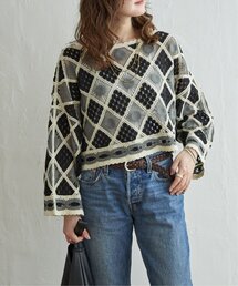 モチーフレースショートレースプルオーバー