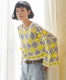 モチーフレースショートレースプルオーバー