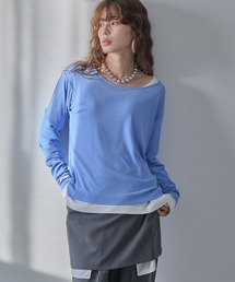 bohmal（ボマール）の「前後2WAYシアーロングトップス【大きいサイズ有り】（Tシャツ/カットソー）」