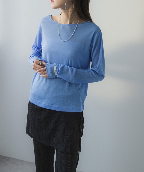 bohmal(ボマール)の「前後2WAYロングシアートップス【大きいサイズ有り】(Tシャツ/カットソー・レディース・ブルー/グレー/ライム/ホワイト/ブラック/ピンク・M~L/LL~3L)」の22枚目の写真