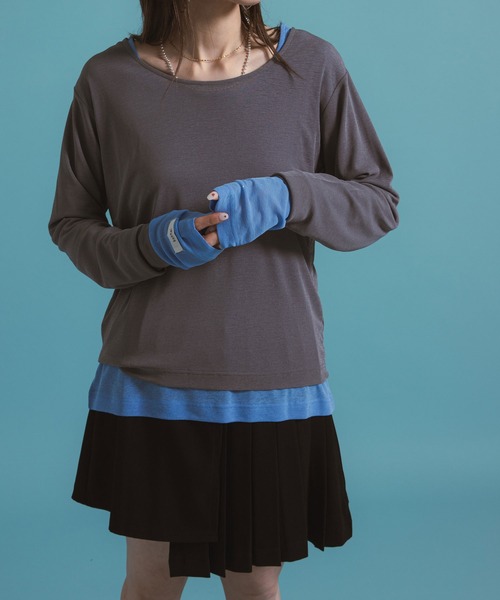 bohmal(ボマール)の「前後2WAYロングシアートップス【大きいサイズ有り】(Tシャツ/カットソー・レディース・ブルー/グレー/ライム/ホワイト/ブラック/ピンク・M~L/LL~3L)」の17枚目の写真