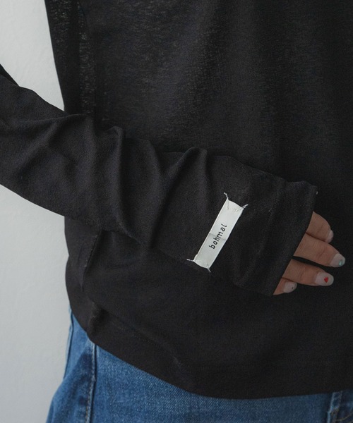 bohmal(ボマール)の「前後2WAYロングシアートップス【大きいサイズ有り】(Tシャツ/カットソー・レディース・ブルー/グレー/ライム/ホワイト/ブラック/ピンク・M~L/LL~3L)」の7枚目の写真