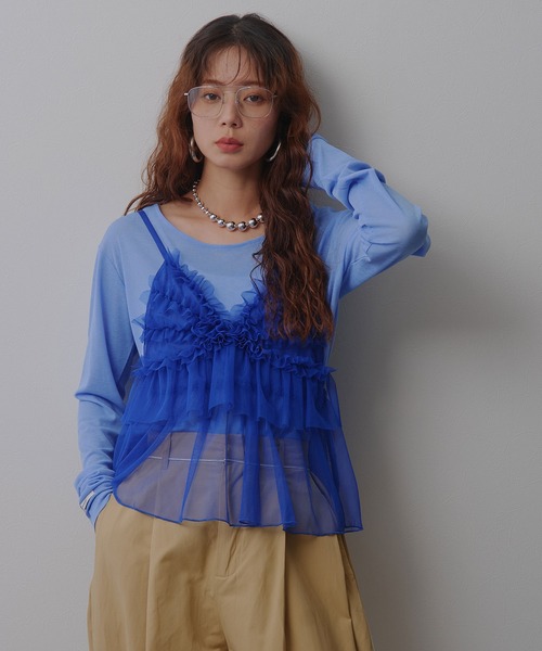 bohmal(ボマール)の「前後2WAYロングシアートップス【大きいサイズ有り】(Tシャツ/カットソー・レディース・ブルー/グレー/ライム/ホワイト/ブラック/ピンク・M~L/LL~3L)」の22枚目の写真