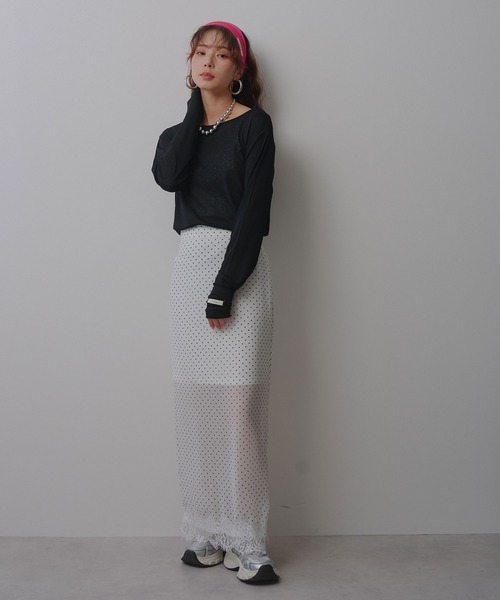 bohmal(ボマール)の「前後2WAYロングシアートップス【大きいサイズ有り】(Tシャツ/カットソー・レディース・ブルー/グレー/ライム/ホワイト/ブラック/ピンク・M~L/LL~3L)」の17枚目の写真