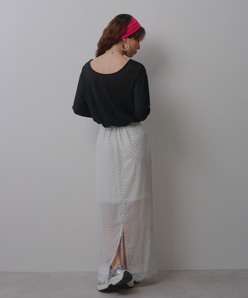 bohmal(ボマール)の「前後2WAYロングシアートップス【大きいサイズ有り】(Tシャツ/カットソー・レディース・ブルー/グレー/ライム/ホワイト/ブラック/ピンク・M~L/LL~3L)」の19枚目の写真
