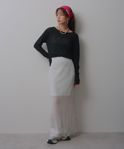 bohmal(ボマール)の「前後2WAYロングシアートップス【大きいサイズ有り】(Tシャツ/カットソー・レディース・ブルー/グレー/ライム/ホワイト/ブラック/ピンク・M~L/LL~3L)」の20枚目の写真