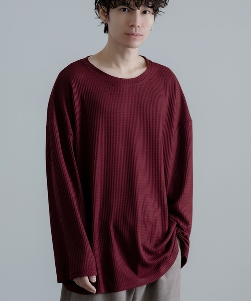 improves（インプローブス）の「裾ラウンド ワッフル ロンT（Tシャツ/カットソー・メンズ・カーキ/ワイン/アイボリー/ブラック/ブルー・MEDIUM/LARGE）」の5枚目の写真