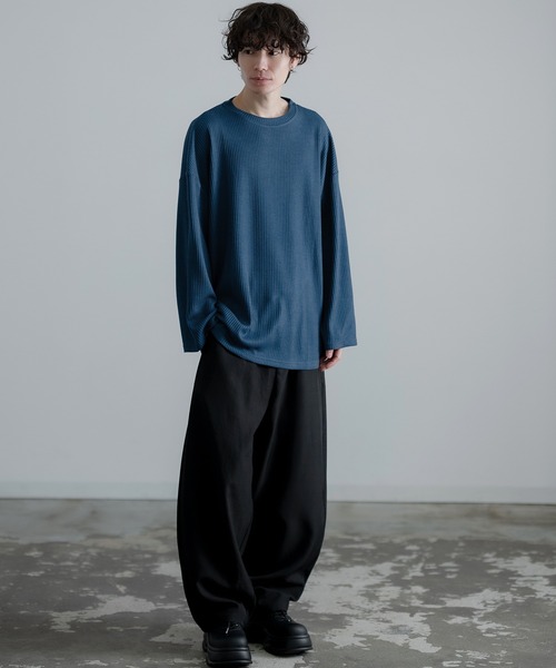 improves（インプローブス）の「裾ラウンド ワッフル ロンT（Tシャツ/カットソー・メンズ・カーキ/ワイン/アイボリー/ブラック/ブルー・MEDIUM/LARGE）」の20枚目の写真