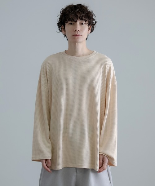 アトリエGG ワッフルT カットソー ロンＴ ストレッチ素材 JIGGYS SHOP ロンT Tシャツ メンズ トップス カットソー 長袖T