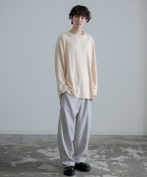 improves（インプローブス）の「裾ラウンド ワッフル ロンT（Tシャツ/カットソー・メンズ・カーキ/ワイン/アイボリー/ブラック/ブルー・MEDIUM/LARGE）」の8枚目の写真