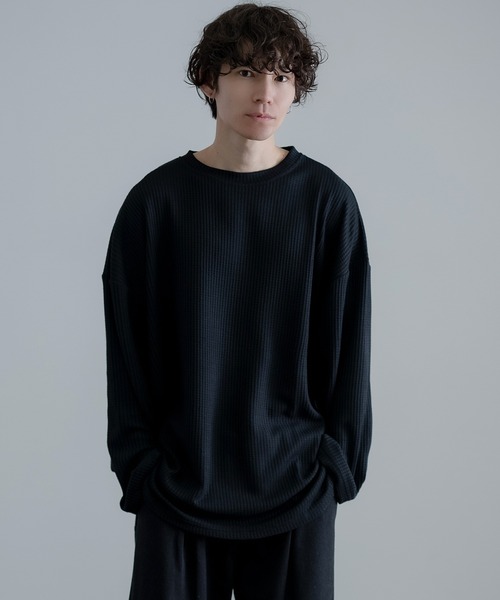 improves（インプローブス）の「裾ラウンド ワッフル ロンT（Tシャツ/カットソー・メンズ・カーキ/ワイン/アイボリー/ブラック/ブルー・MEDIUM/LARGE）」の9枚目の写真