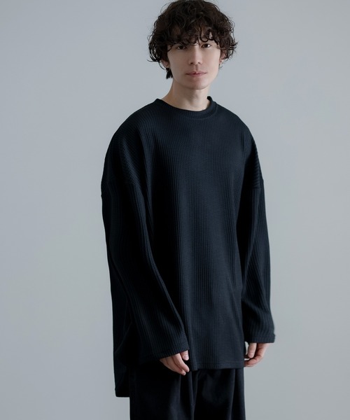 improves（インプローブス）の「裾ラウンド ワッフル ロンT（Tシャツ/カットソー・メンズ・カーキ/ワイン/アイボリー/ブラック/ブルー・MEDIUM/LARGE）」の10枚目の写真