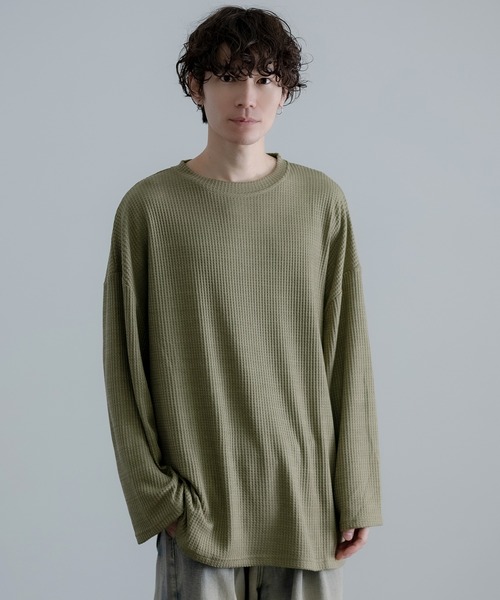 improves（インプローブス）の「裾ラウンド ワッフル ロンT（Tシャツ/カットソー・メンズ・カーキ/ワイン/アイボリー/ブラック/ブルー・MEDIUM/LARGE）」の14枚目の写真