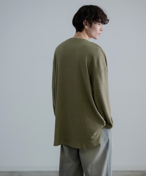 improves（インプローブス）の「裾ラウンド ワッフル ロンT（Tシャツ/カットソー・メンズ・カーキ/ワイン/アイボリー/ブラック/ブルー・MEDIUM/LARGE）」の15枚目の写真