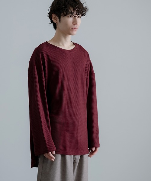 improves（インプローブス）の「裾ラウンド ワッフル ロンT（Tシャツ/カットソー・メンズ・カーキ/ワイン/アイボリー/ブラック/ブルー・MEDIUM/LARGE）」の21枚目の写真
