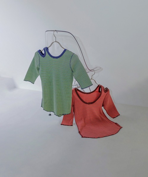 セール】(CREOLME)マルチボーダートップス（Tシャツ/カットソー