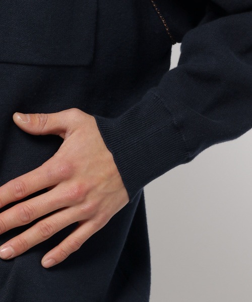 niko and...（ニコアンド）の「無地ジャカードニットポロシャツ（ポロシャツ・メンズ・アイボリー/ネイビー・LARGE/MEDIUM）」の14枚目の写真