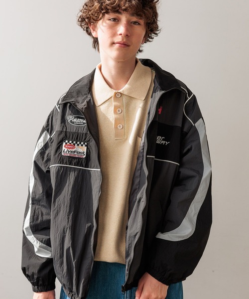 niko and...（ニコアンド）の「無地ジャカードニットポロシャツ（ポロシャツ・メンズ・アイボリー/ネイビー・LARGE/MEDIUM）」の22枚目の写真