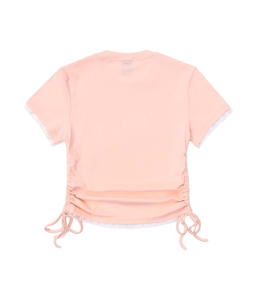 HOOK（フック）の「【HOOK】for　girls　裾シャーリングリボンプリント半袖TEE (SS)（Tシャツ/カットソー・レディース・ブラック/ホワイト/ピンク・SMALL/MEDIUM）」の10枚目の写真