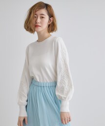 grove | 袖コード刺繍ニットプルオーバー(ニット/セーター)
