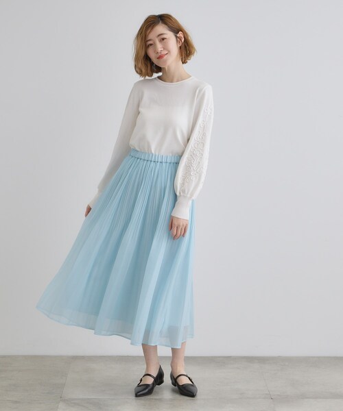 grove（グローブ）の「袖コード刺繍ニットプルオーバー（ニット/セーター・レディース・オフホワイト/ネイビー/ブルーグリーン・02/03/01/05/04）」の15枚目の写真