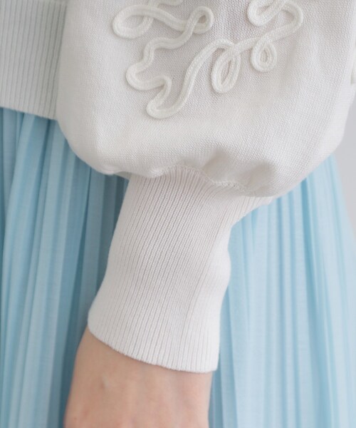 grove（グローブ）の「袖コード刺繍ニットプルオーバー（ニット/セーター・レディース・オフホワイト/ネイビー/ブルーグリーン・02/03/01/05/04）」の13枚目の写真