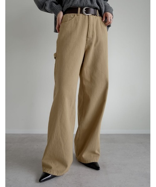 Re:EDIT（リエディ）の「[低身長/高身長サイズ有]花柄or無地カツラギワークデザインペインターパンツ（その他パンツ・レディース・ブラック/アイボリー/グレー系その他/ベージュ/ベージュ系その他・SHORT/MEDIUM/TALL/LARGE）」の11枚目の写真