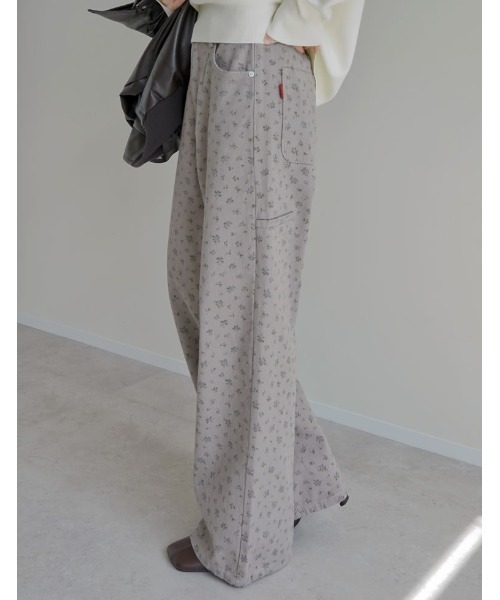 Re:EDIT（リエディ）の「[低身長/高身長サイズ有]花柄or無地カツラギワークデザインペインターパンツ（その他パンツ・レディース・ブラック/アイボリー/グレー系その他/ベージュ/ベージュ系その他・SHORT/MEDIUM/TALL/LARGE）」の21枚目の写真