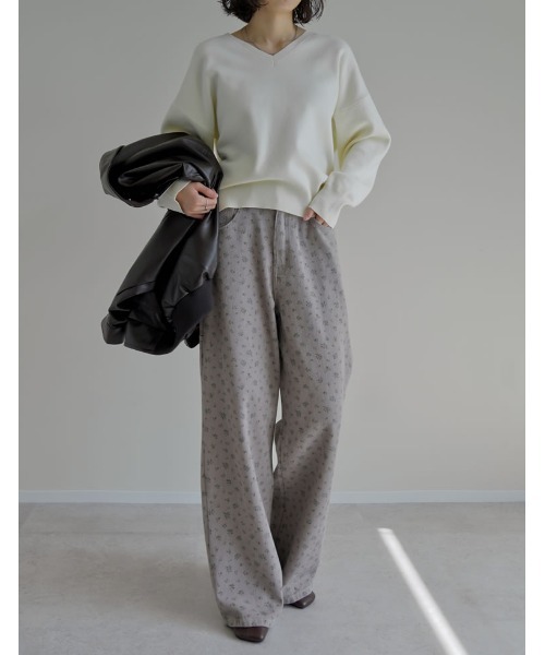 のほほんページです♬ セール】[低身長/高身長サイズ有]花柄or無地カツラギワークデザイン