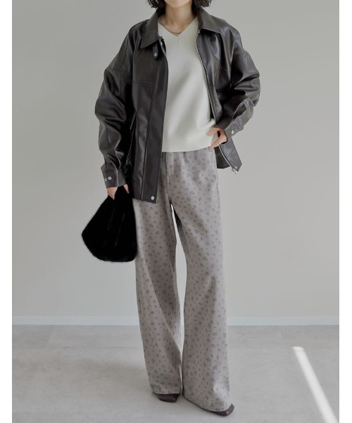 セール】[低身長/高身長サイズ有]花柄or無地カツラギワークデザイン