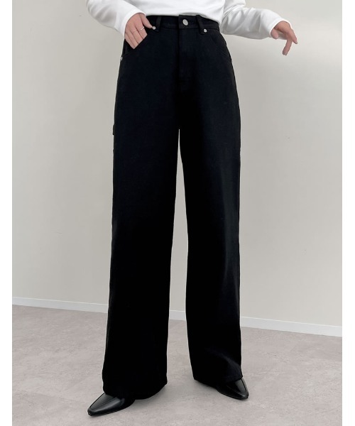 Re:EDIT（リエディ）の「[低身長/高身長サイズ有]花柄or無地カツラギワークデザインペインターパンツ（その他パンツ・レディース・ブラック/アイボリー/グレー系その他/ベージュ/ベージュ系その他・SHORT/MEDIUM/TALL/LARGE）」の7枚目の写真