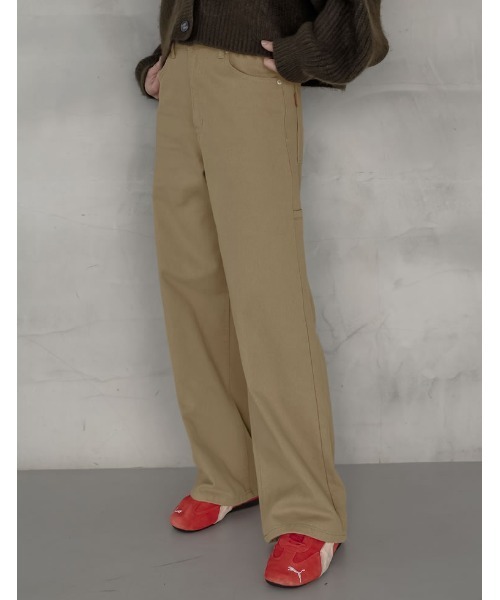 Re:EDIT（リエディ）の「[低身長/高身長サイズ有]花柄or無地カツラギワークデザインペインターパンツ（その他パンツ・レディース・ブラック/アイボリー/グレー系その他/ベージュ/ベージュ系その他・SHORT/MEDIUM/TALL/LARGE）」の8枚目の写真