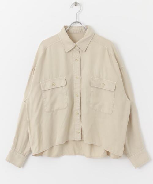 ITEMS URBANRESEARCH(アイテムズ アーバンリサーチ)の「リヨセルポケットシャツ(シャツ/ブラウス・レディース・チャコールグレー/ホワイト系その他/カーキ・FREE)」の10枚目の写真