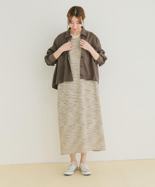 ITEMS URBANRESEARCH(アイテムズ アーバンリサーチ)の「リヨセルポケットシャツ(シャツ/ブラウス・レディース・チャコールグレー/ホワイト系その他/カーキ・FREE)」の12枚目の写真
