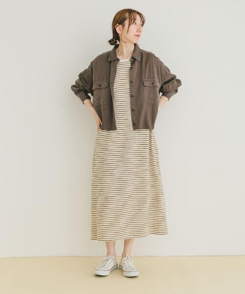 ITEMS URBANRESEARCH(アイテムズ アーバンリサーチ)の「リヨセルポケットシャツ(シャツ/ブラウス・レディース・チャコールグレー/ホワイト系その他/カーキ・FREE)」の13枚目の写真