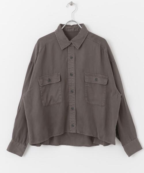 ITEMS URBANRESEARCH(アイテムズ アーバンリサーチ)の「リヨセルポケットシャツ(シャツ/ブラウス・レディース・チャコールグレー/ホワイト系その他/カーキ・FREE)」の17枚目の写真